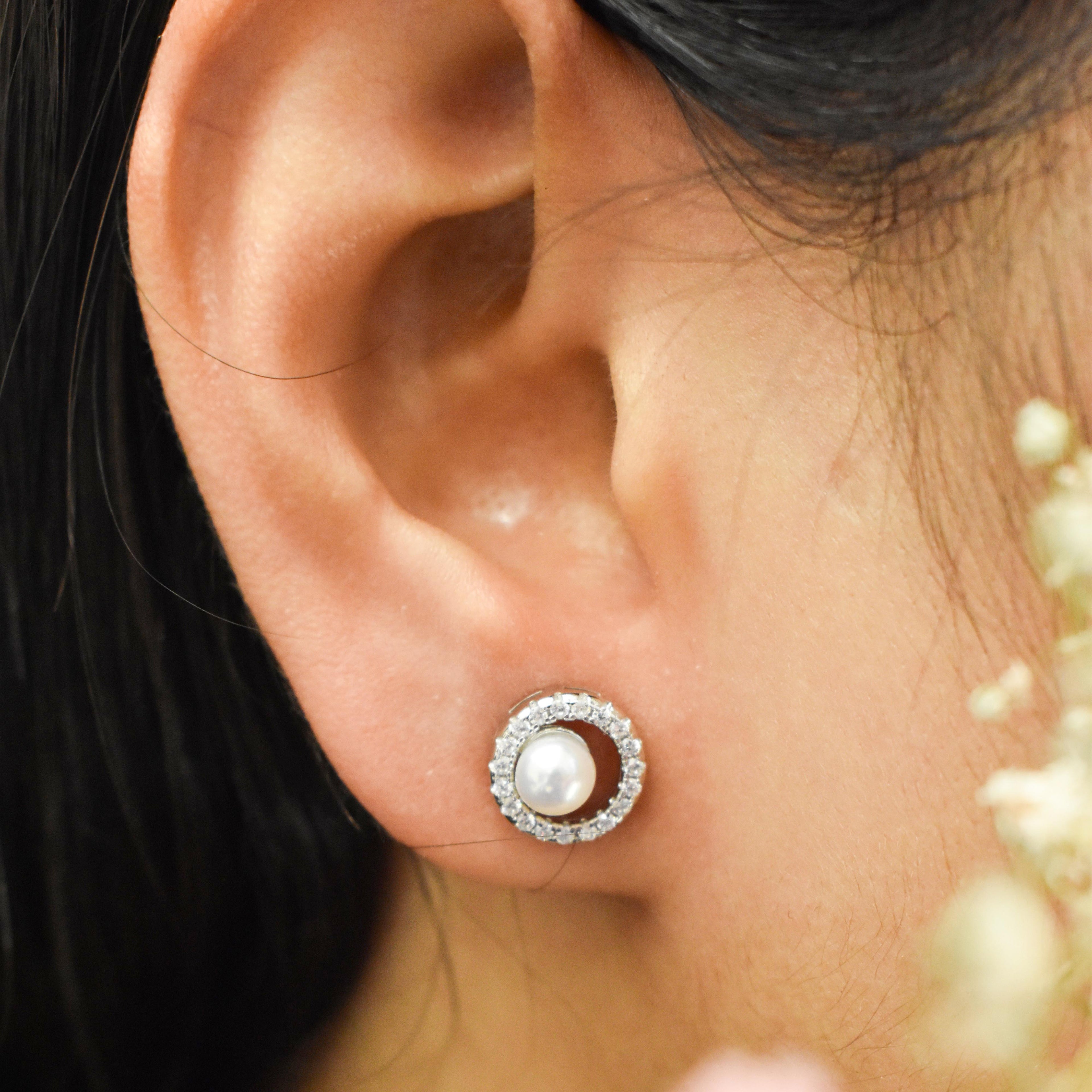 Encircle with Pearl Sterling Silver Pendant Set
