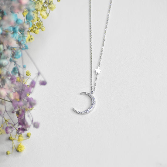 Crescent Sterling Silver Pendant Chain