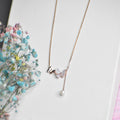 Mother of Pearl Butterfly Sterling Silver Pendant Chain