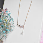 Mother of Pearl Butterfly Sterling Silver Pendant Chain