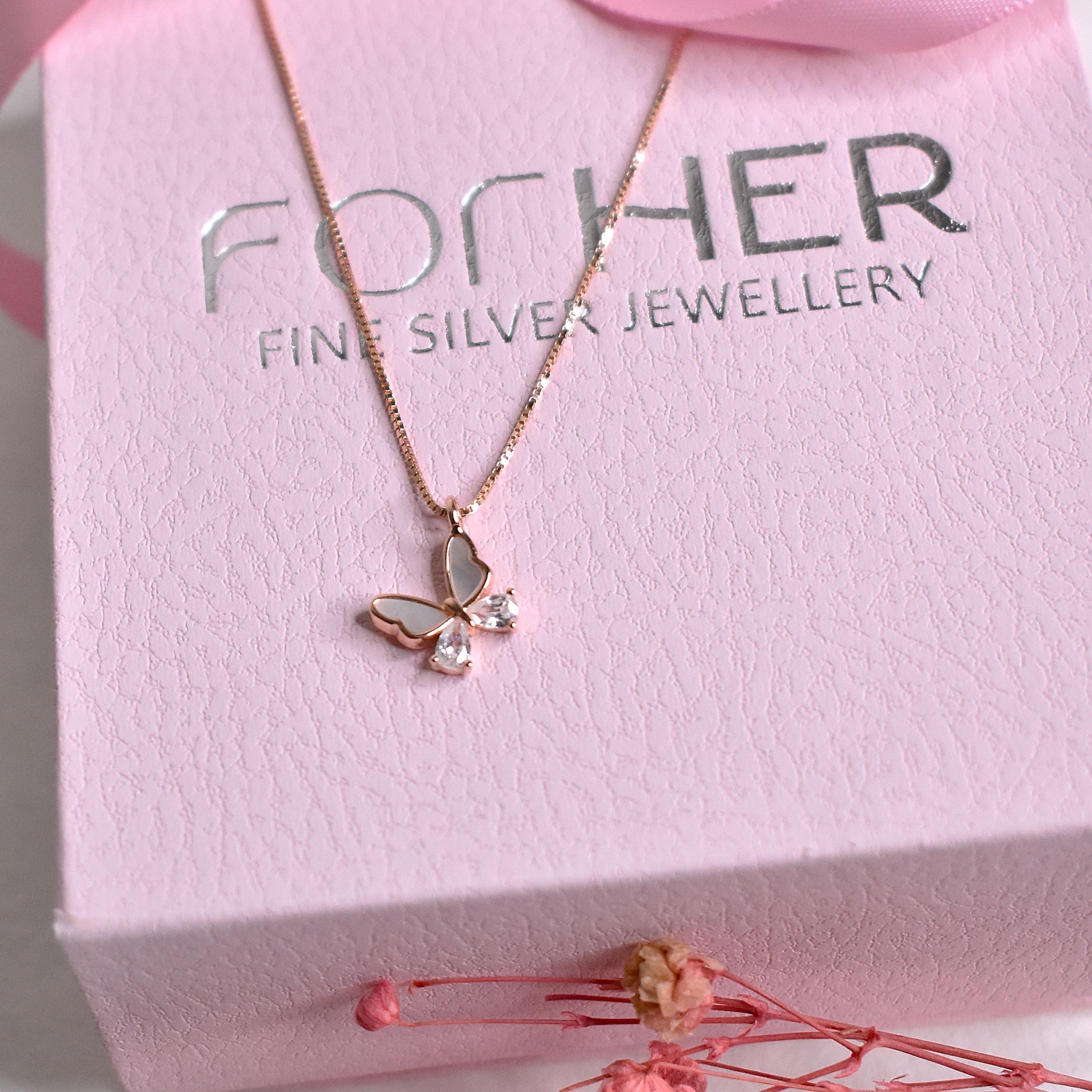 MOP Butterfly Pendant Chain