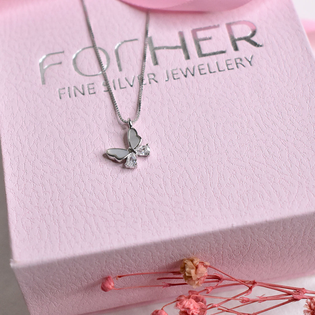 MOP Butterfly Pendant Chain