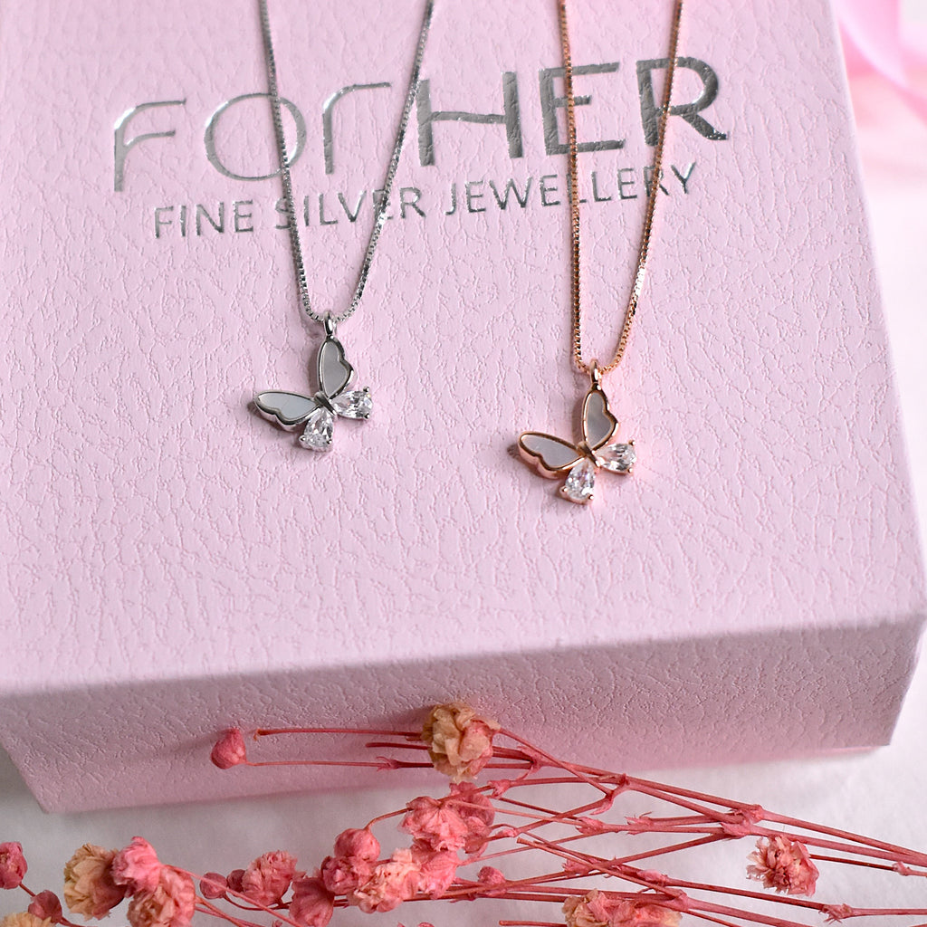 MOP Butterfly Pendant Chain