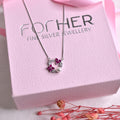 Floral Halo with Pearl Pendant Chain