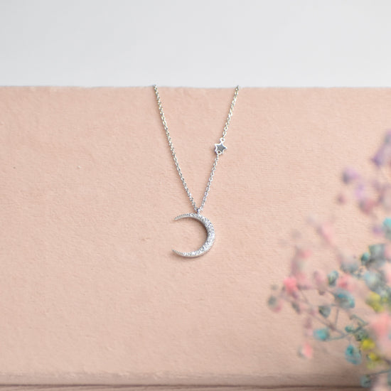 Crescent Sterling Silver Pendant Chain