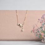 Mother of Pearl Butterfly Sterling Silver Pendant Chain