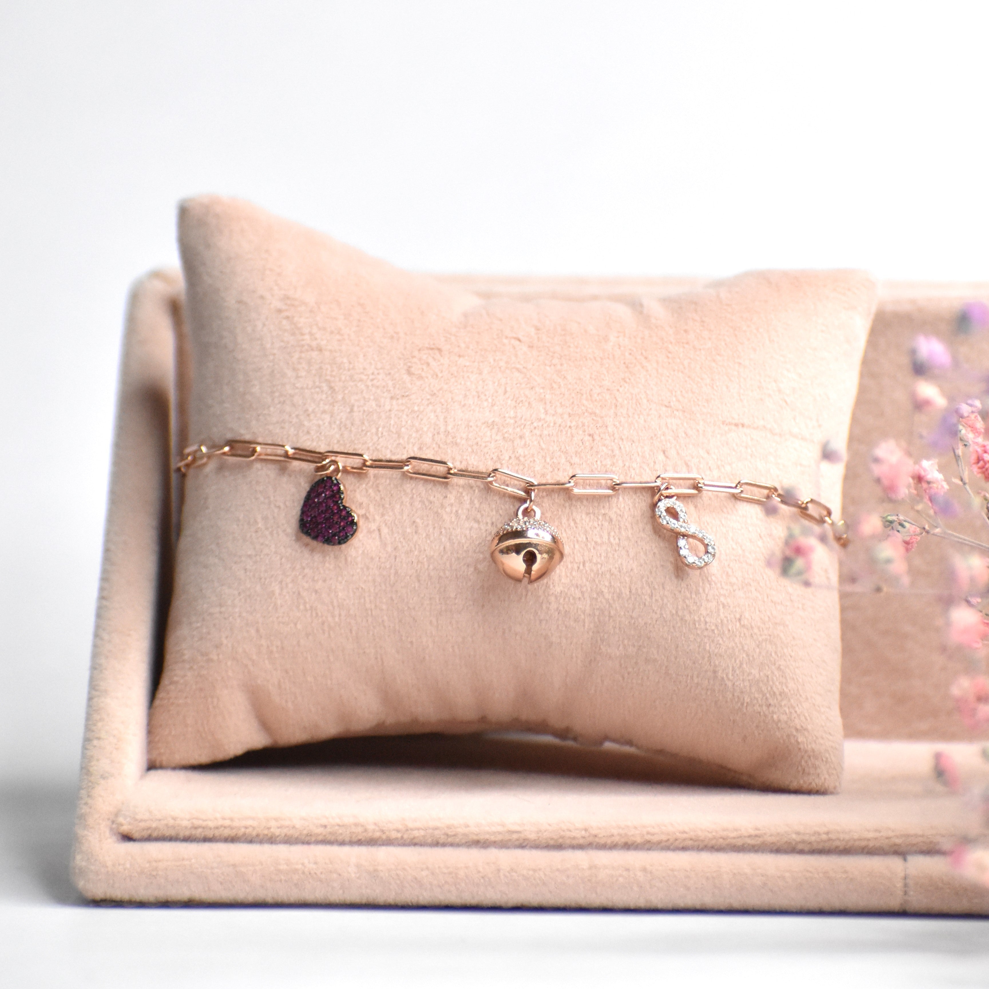 Infinity Charm Sterling Silver Bracelet