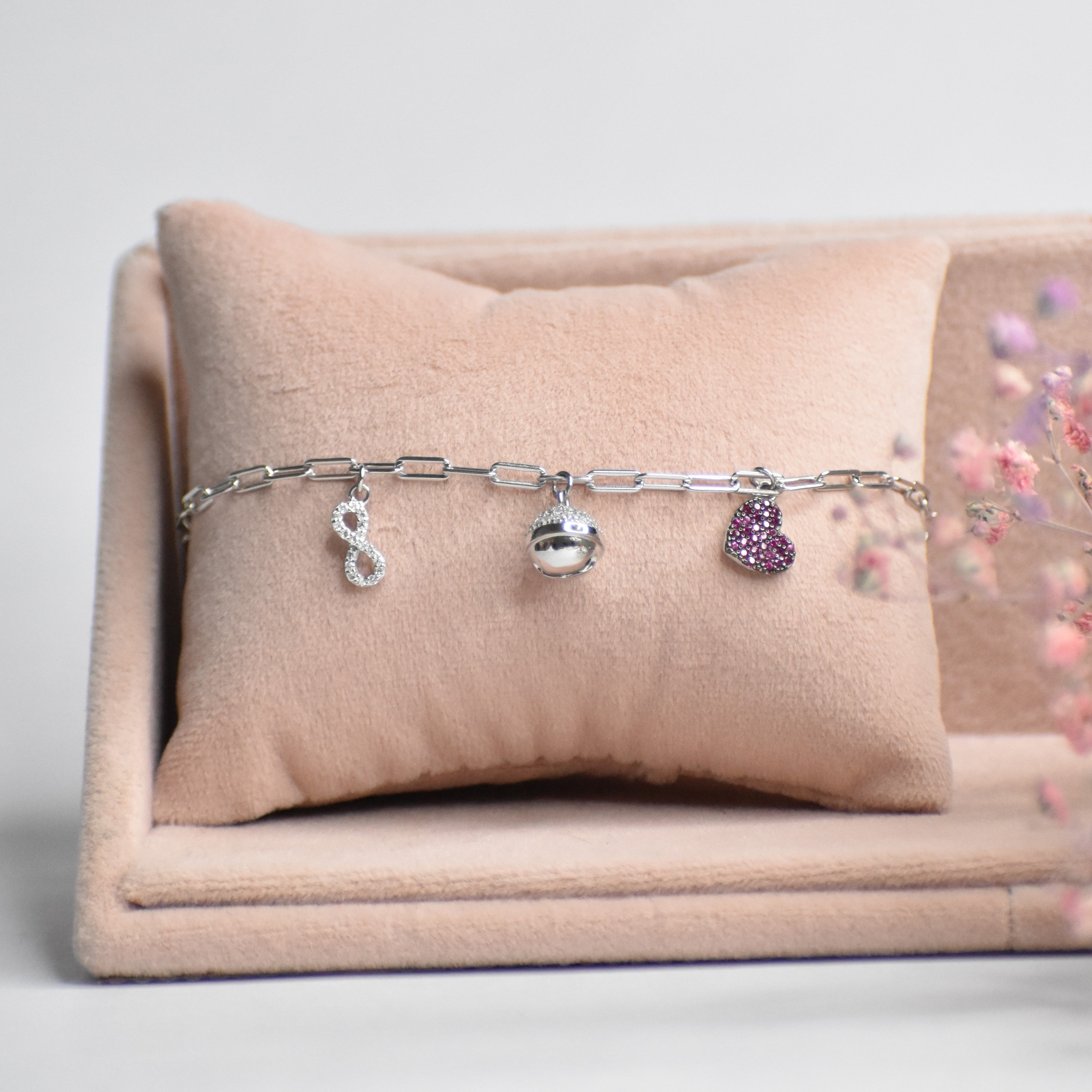 Infinity Charm Sterling Silver Bracelet
