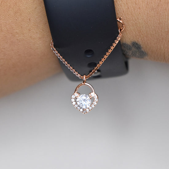 Solitaire Heart Watch Charm