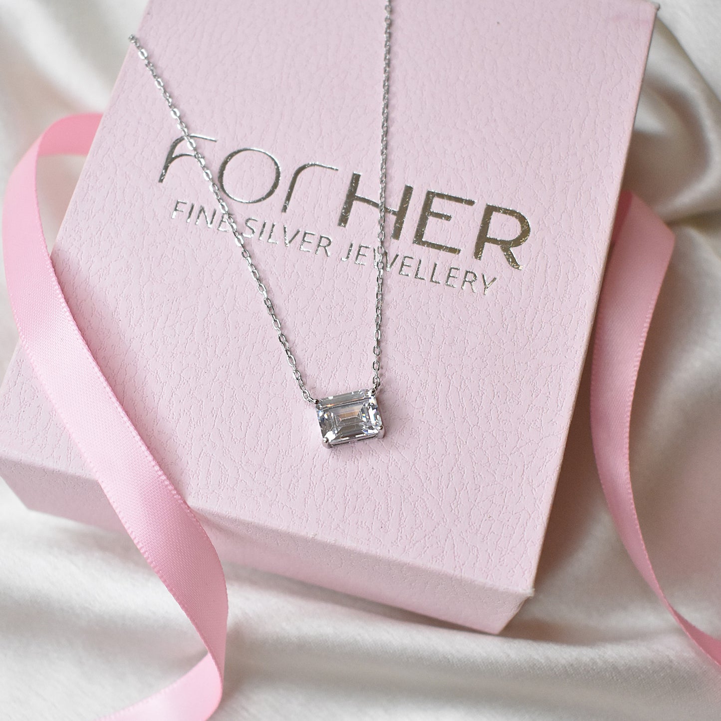 Square Solitaire Necklace