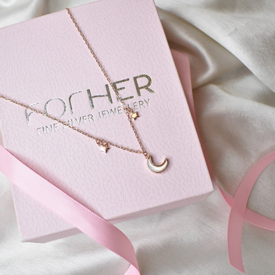 MOP Moon Pendant Chain