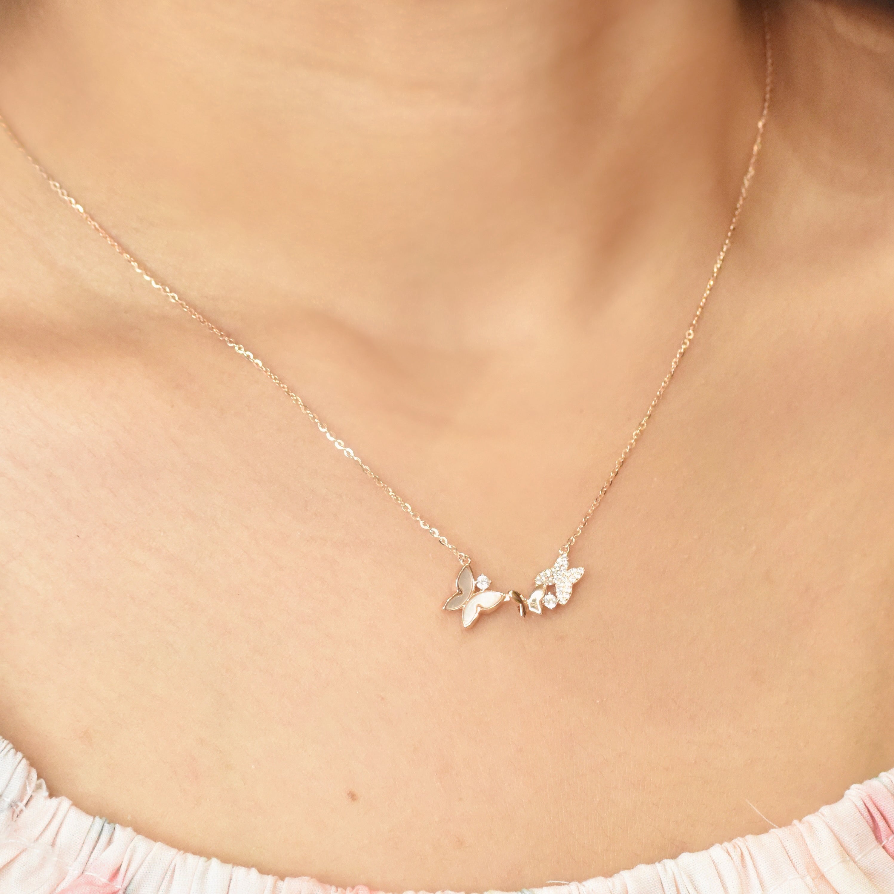 Fluttering Butterfly Pendant Chain