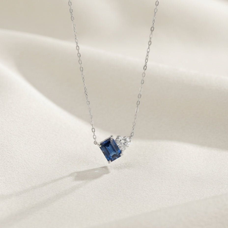 Sapphire Toi-Et-Moi Necklace