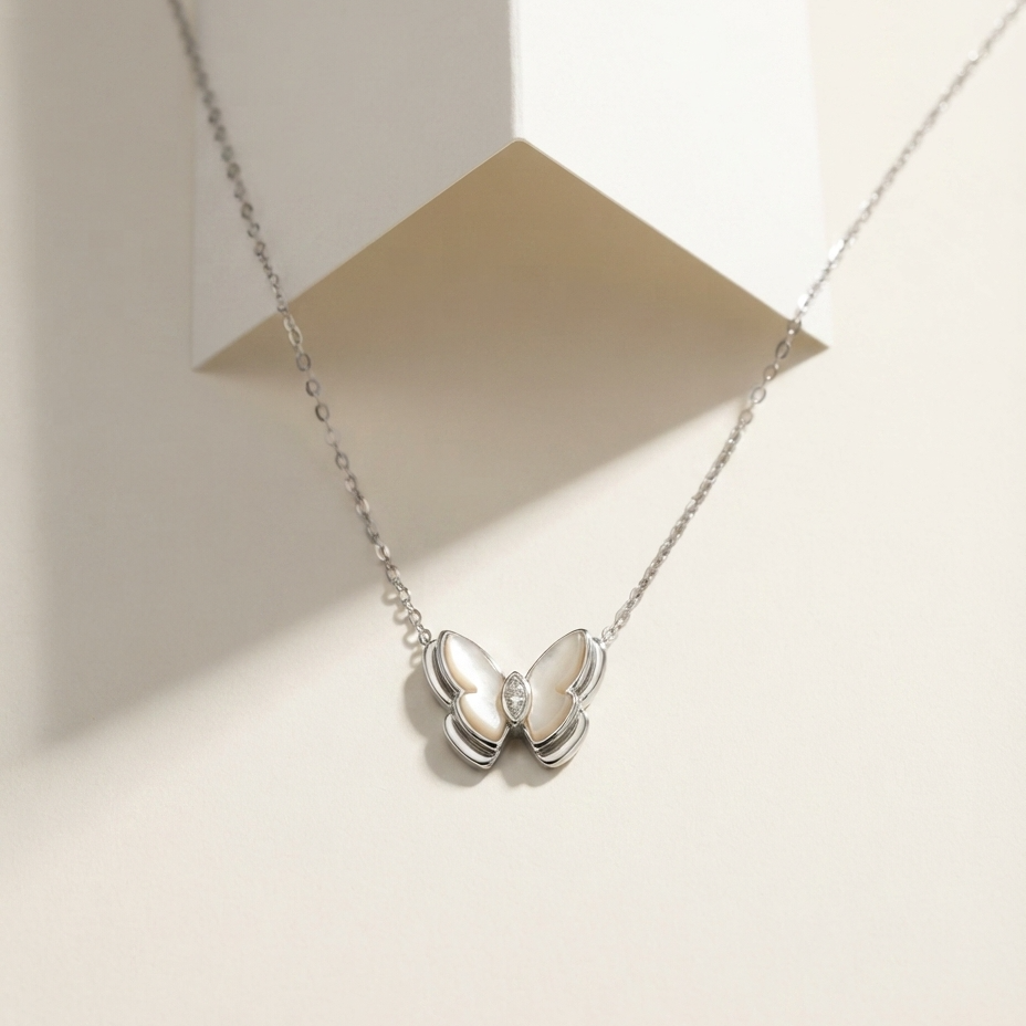 MOP Butterfly Pendant Chain