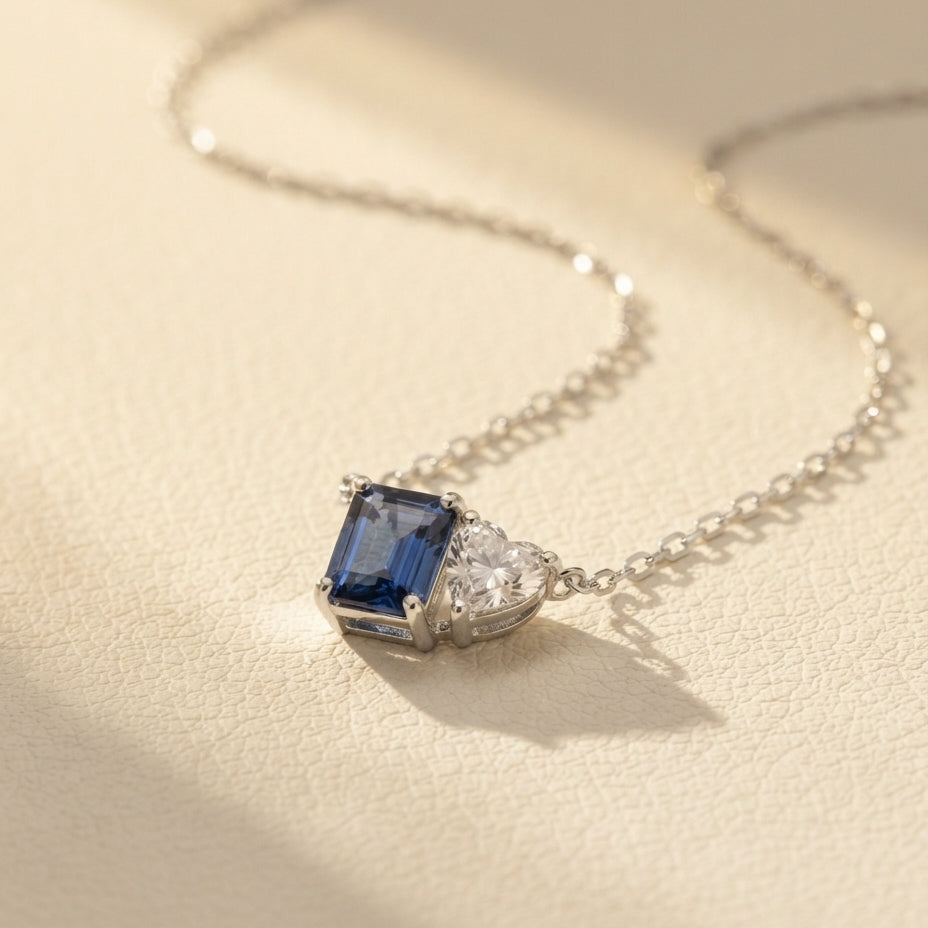 Sapphire Toi-Et-Moi Necklace