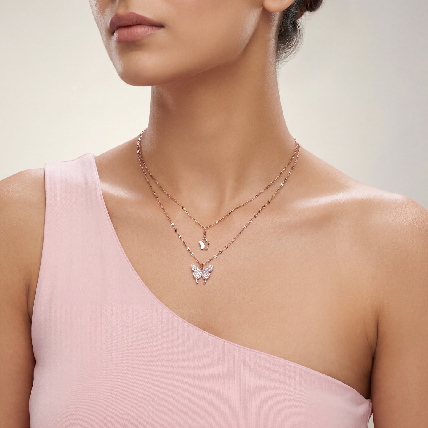 2 Layered Butterfly Necklace