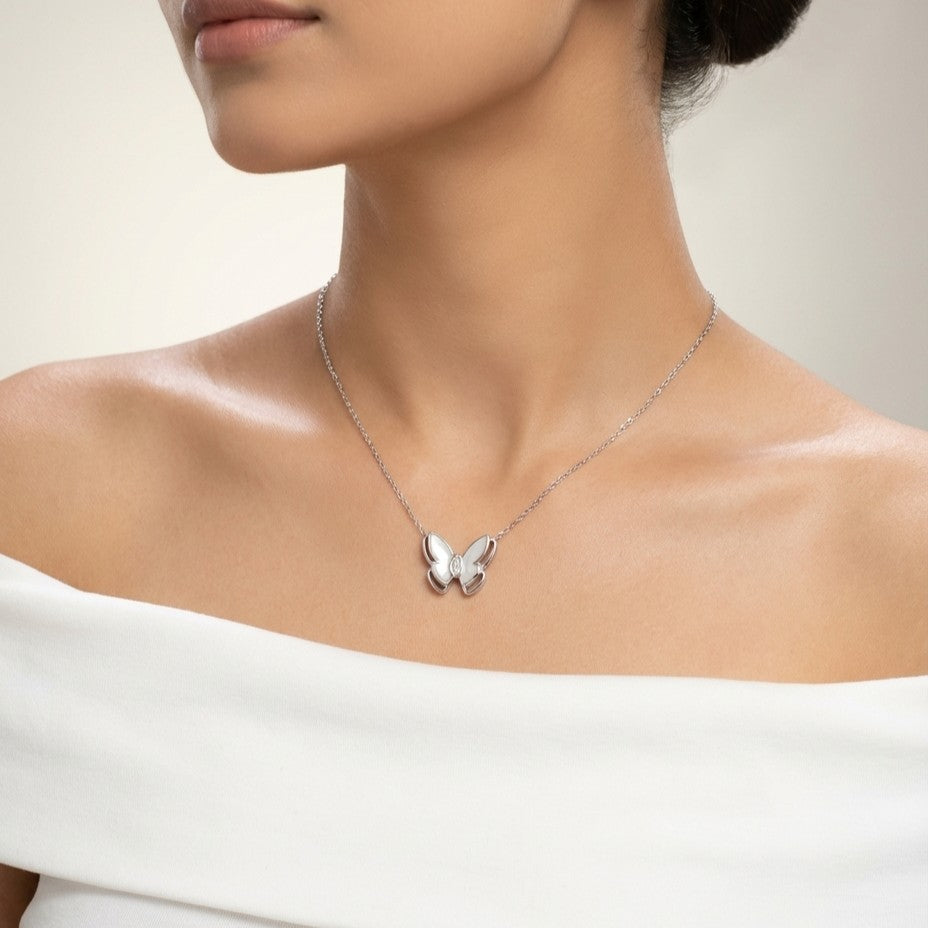 MOP Butterfly Pendant Chain