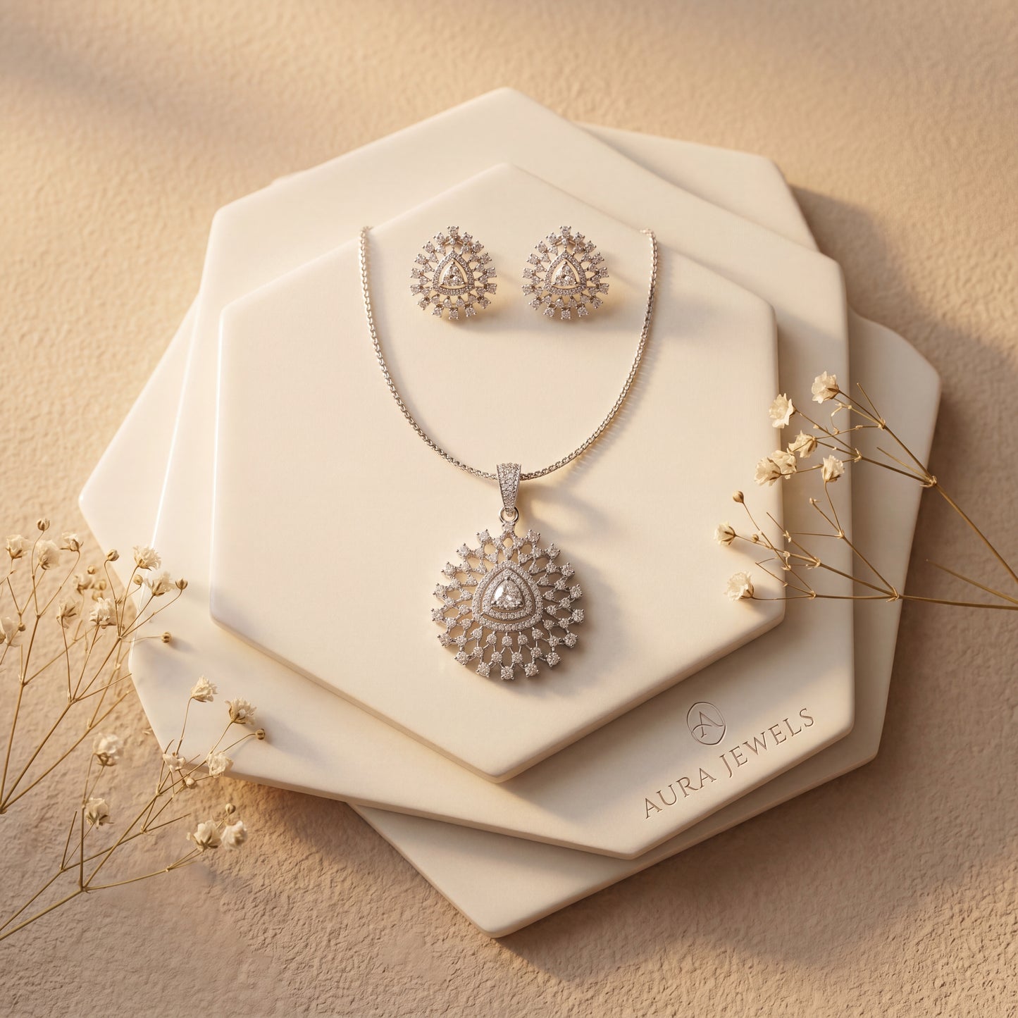 NIA Triangle Pendant Set