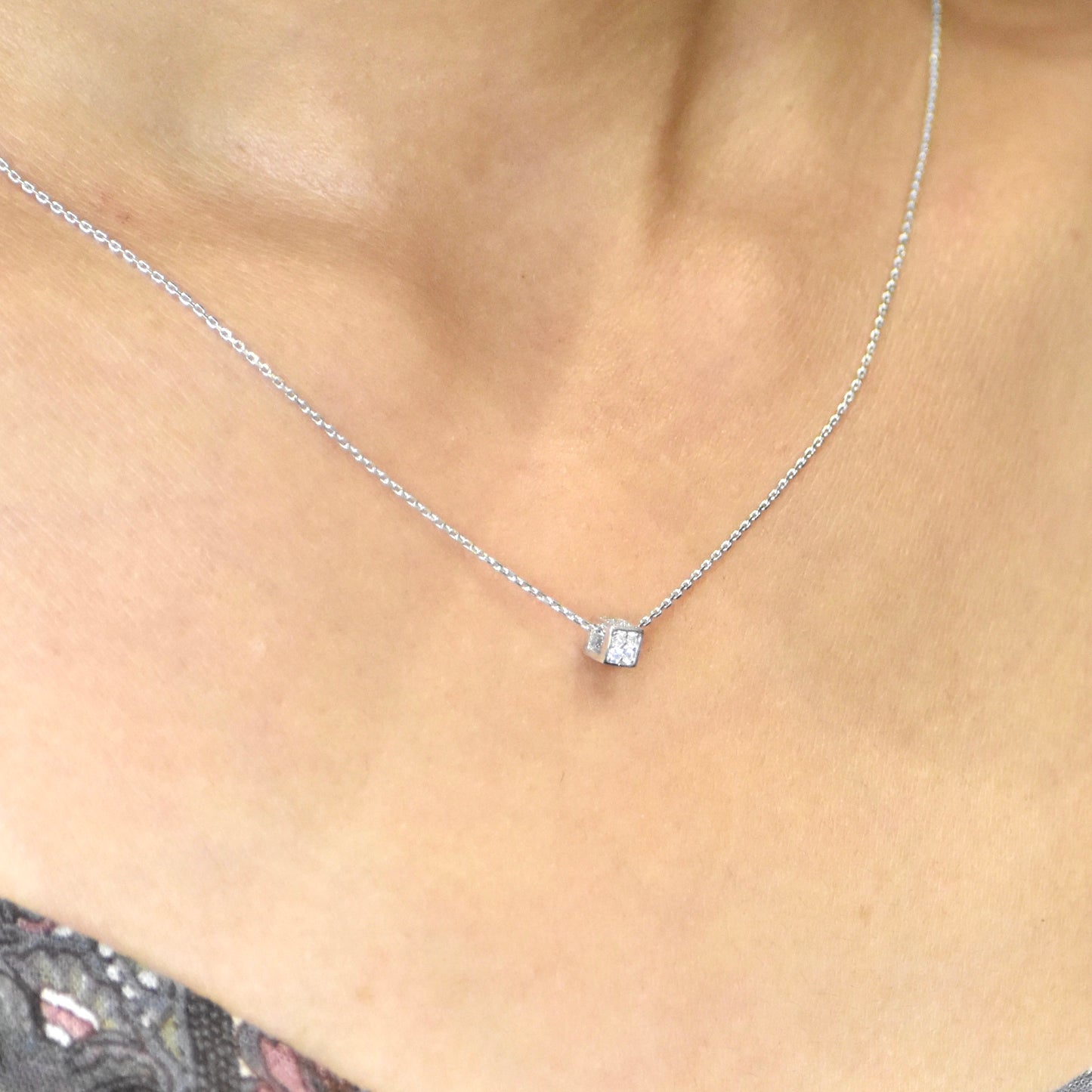 Elegant Dainty Square Pendant Chain