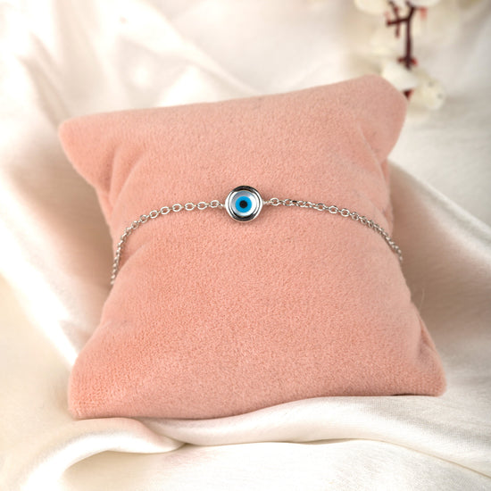Evil Eye Blue Quartz and White Diamond White Gold Bracelet – Wrist  Aficionado