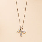 Leaves with Tiny Pearl Sterling Silver Pendant Chain