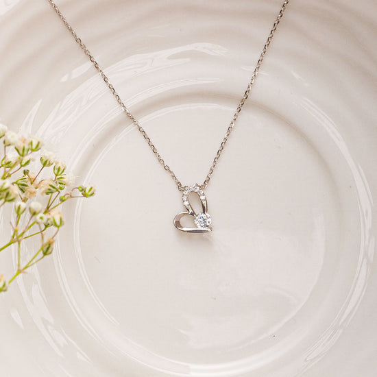 Shiny Heart Sterling Silver Pendant Chain