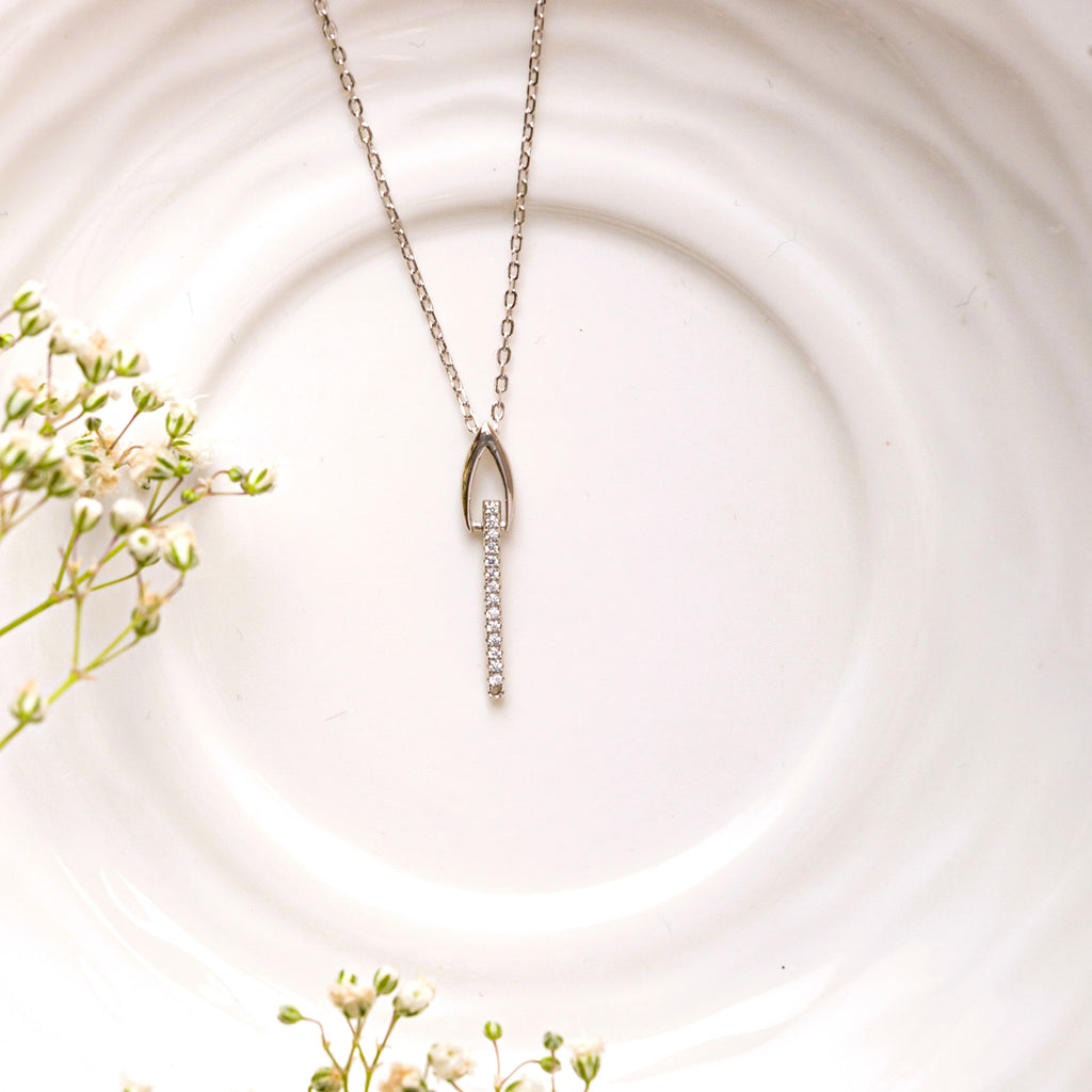 Lock and Key Sterling Silver Pendant Chain