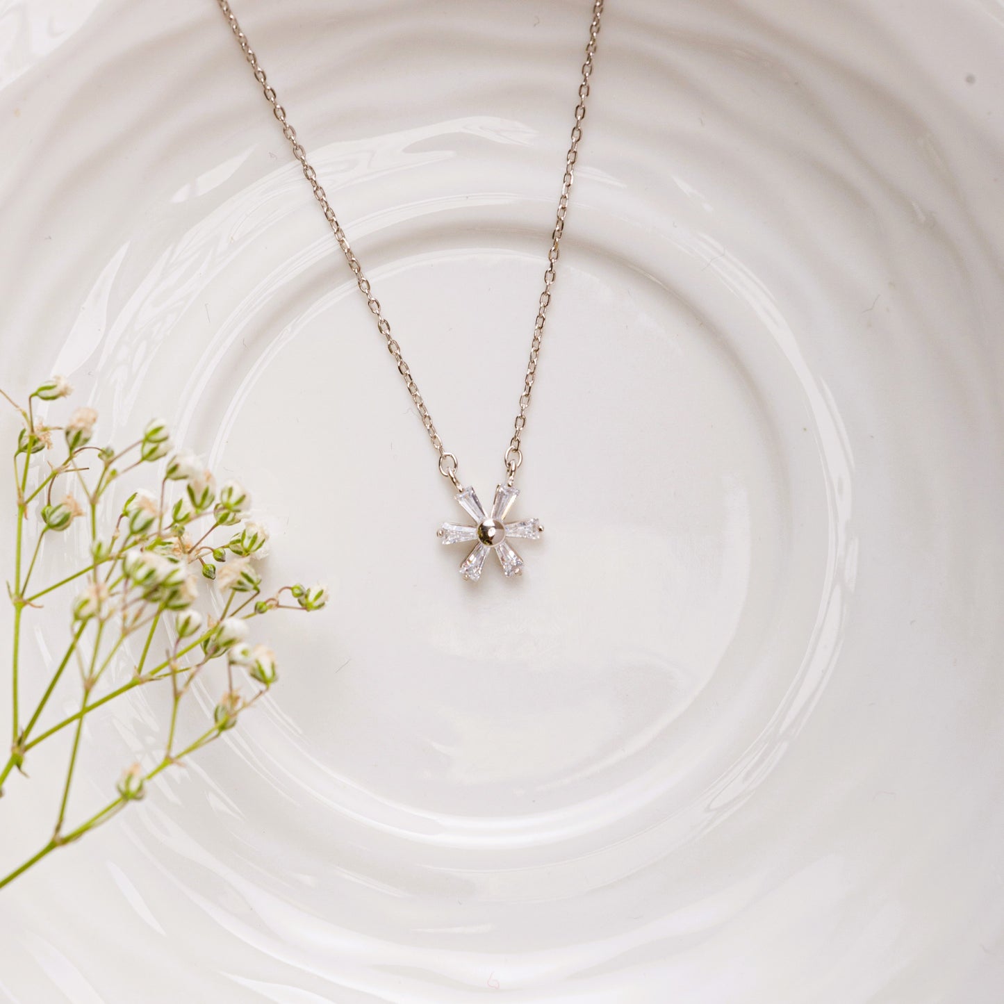 Lil' Flower Silver Pendant with Chain