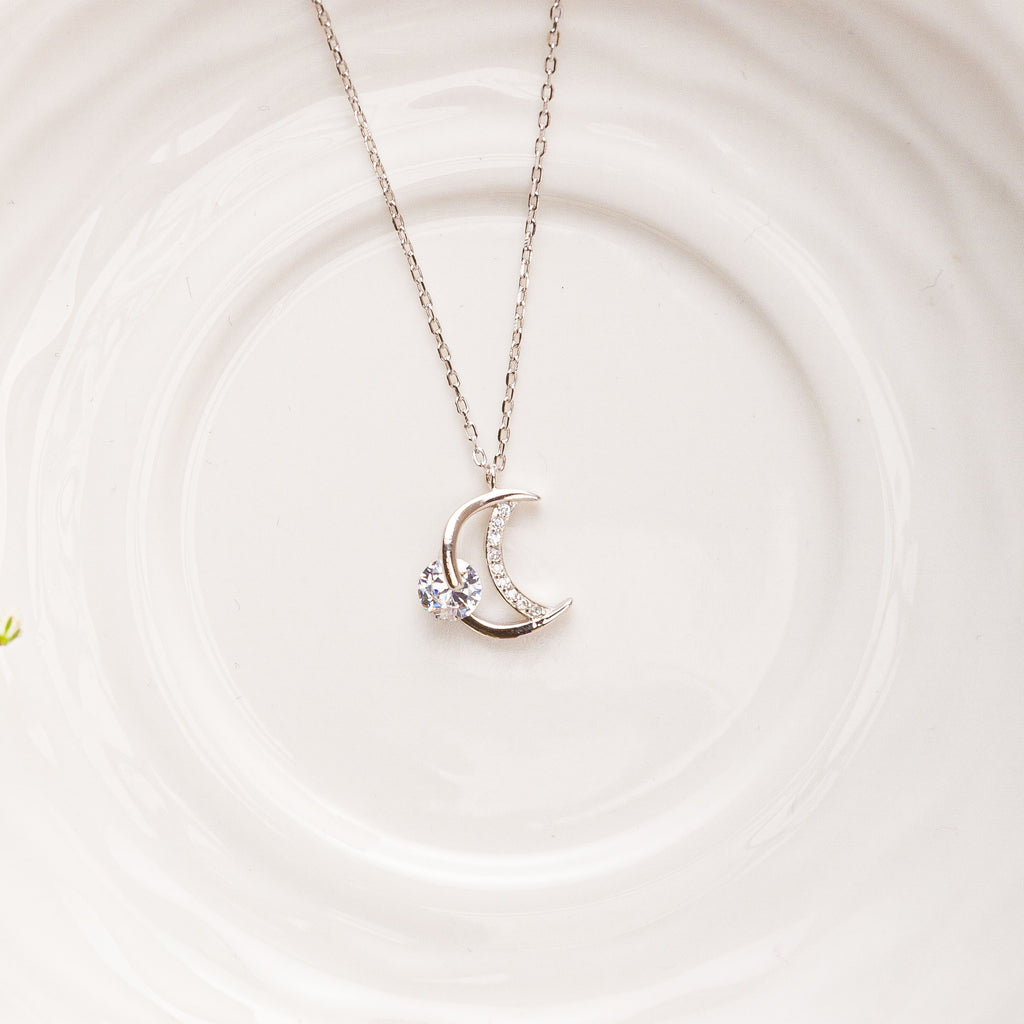 Half Moon Sterling Silver Pendant Chain