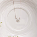 Moon with a Diamond Sterling Silver Pendant with Chain