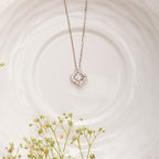 Floral Solitaire Sterling Silver Pendant Chain