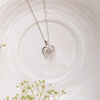 Heart with Dancing Diamond Pendant with Chain