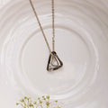 Crystal Triangle Silver Pendant with Chain