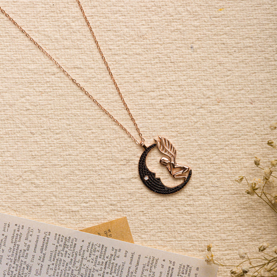 Half Moon With Fairy Pendant Chain