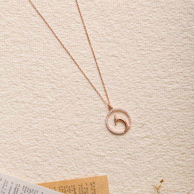 Encircle Bird Rosegold Pendant with Chain