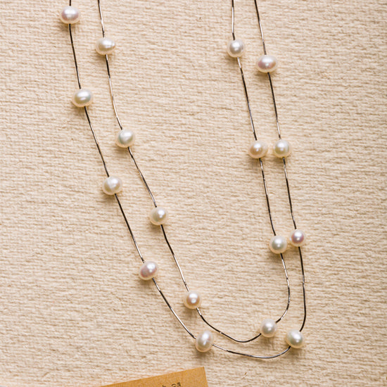 Two Line Pearl Necklaces