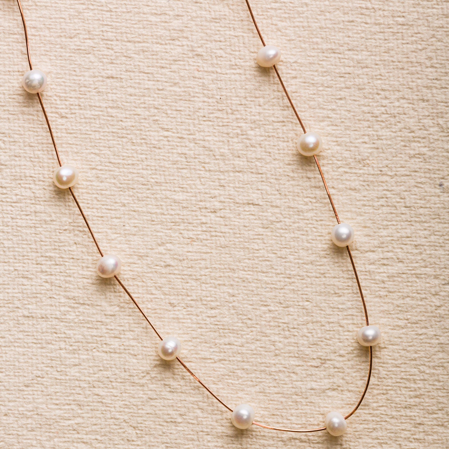 One Line Pearl Necklace