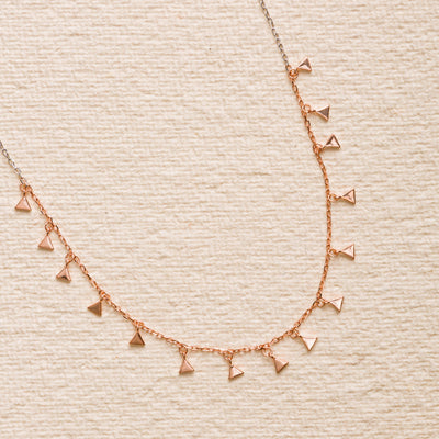 Tiny Triangle Rosegold Necklace