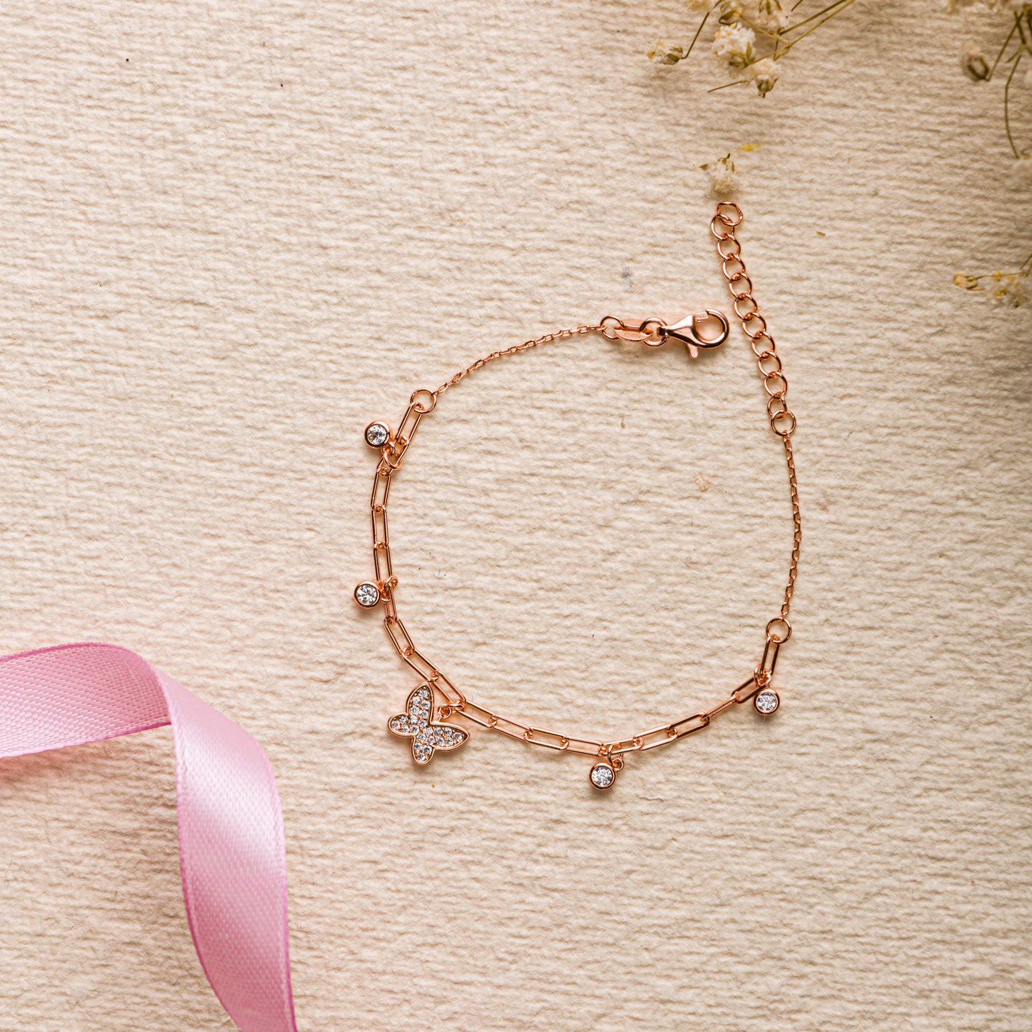 Butterfly Rose gold Bracelet