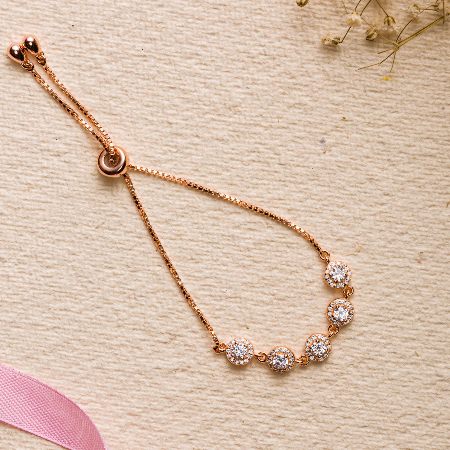 Circular Rosegold Adjustable Bracelet