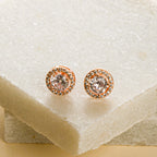 Classic Rosegold Solitaire Earrings