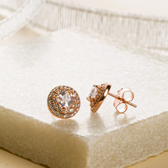 Rosegold Solitaire Earrings