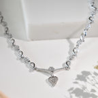 Dainty Silver Necklace with Earrings