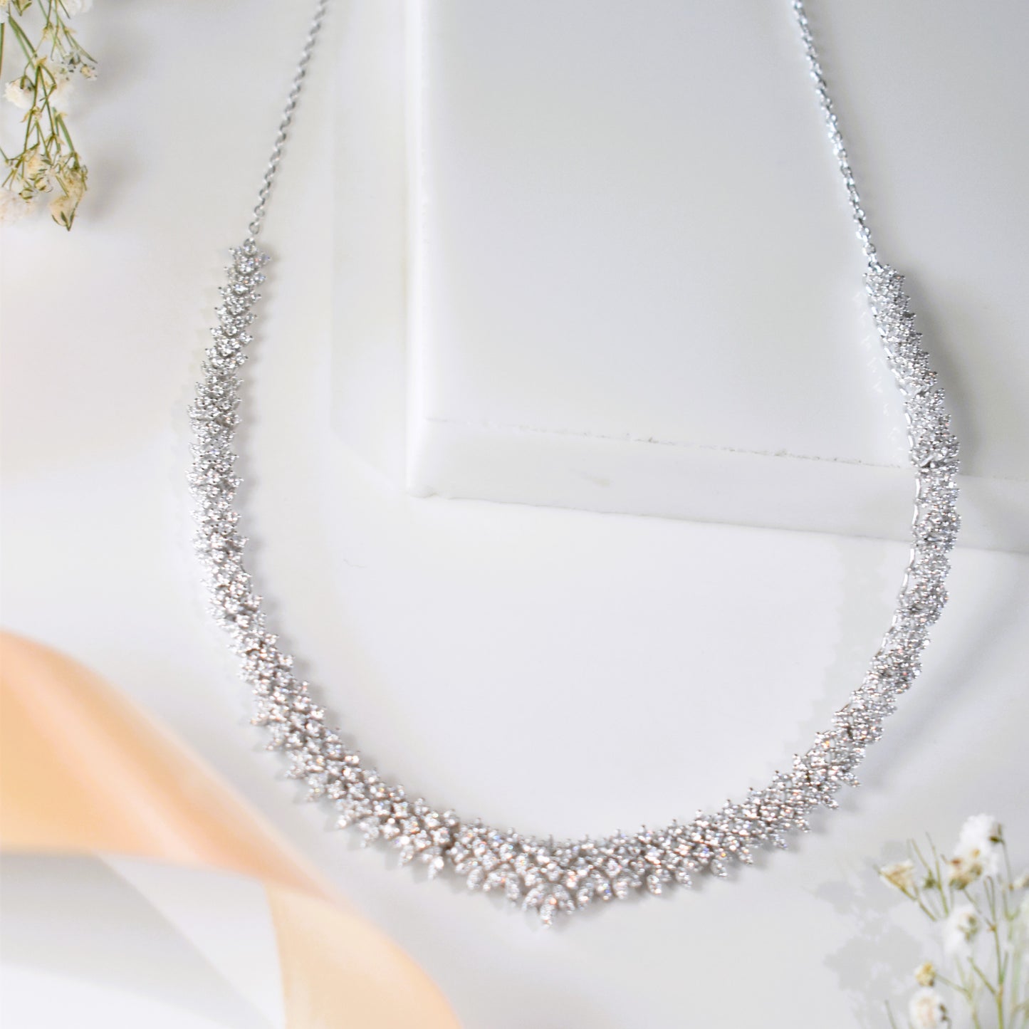 Divine Silver Necklace with Earrings