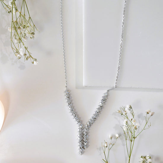 Lovely Silver Necklace with Earring