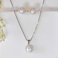 Diamond Encircle Pearl Rosegold Necklace Set
