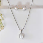 Diamond Encircle Pearl Rosegold Necklace Set