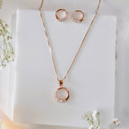 Encircle with Diamond Rosegold Necklace set