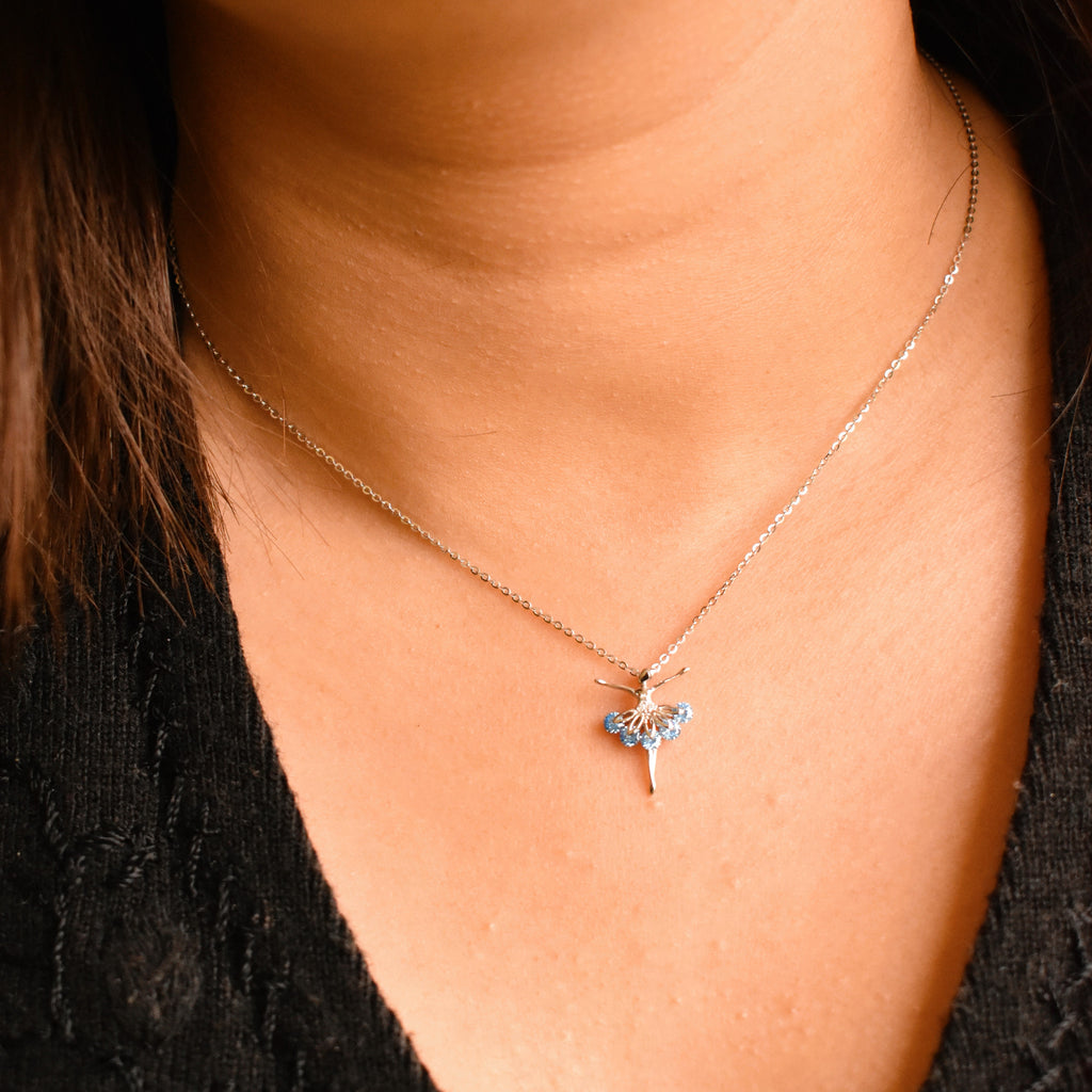 Dancing doll Sterling Silver Pendant Chain