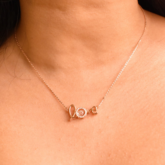 Spell it out Sterling Silver Rosegold Pendant Chain